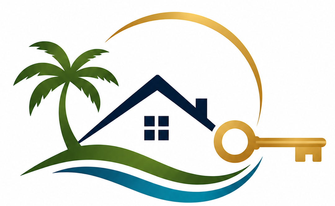 Palm tree, house, land and key—Land 2 Key Solutions
